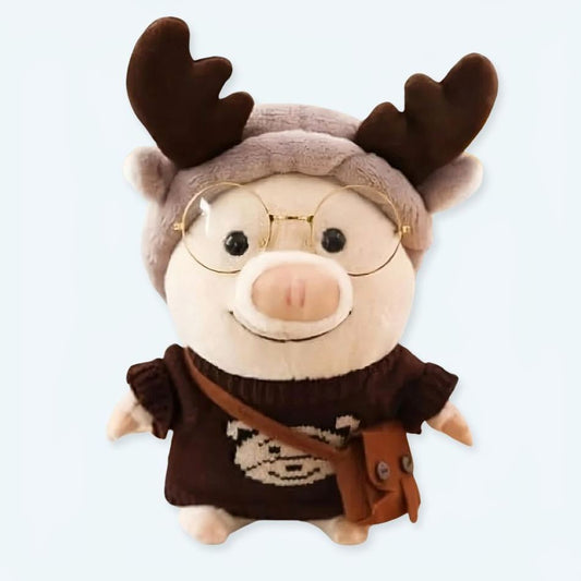 Peluche cochon renne douce pour l'hiver - idéale pour câliner les enfants