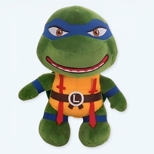 Peluche Tortue Ninja Leonardo verte aventurière douce pour enfant