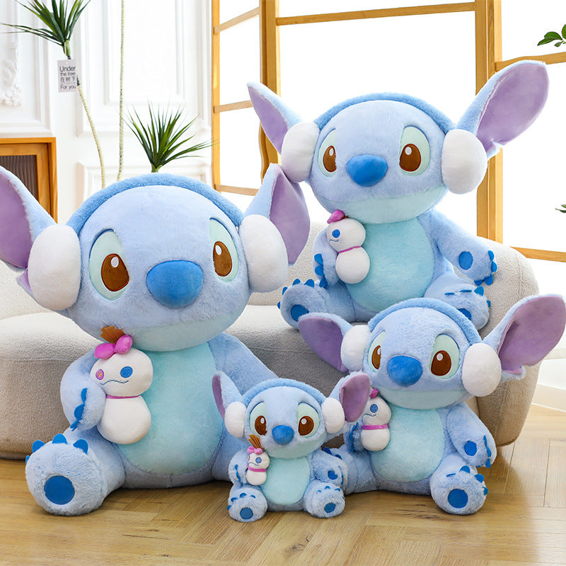 Peluche Stitch bleu avec casque audio
