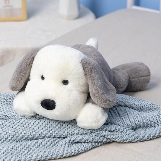 Peluche chien gris ultra douce