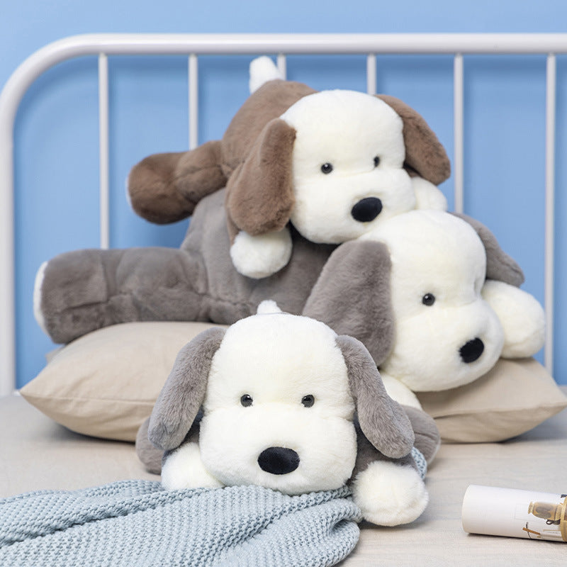 Peluche chien gris ultra douce