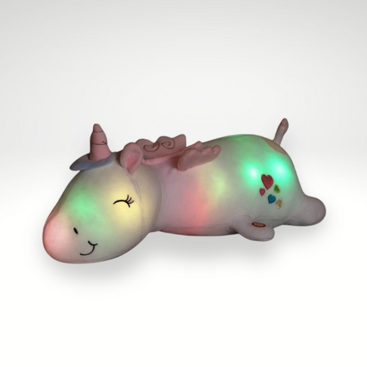 Peluche Licorne Blanche Veilleuse Lumineuse Magique