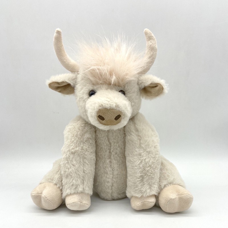 Peluche Vache Highland Blanche