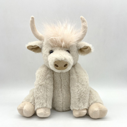 Peluche Vache Highland Blanche