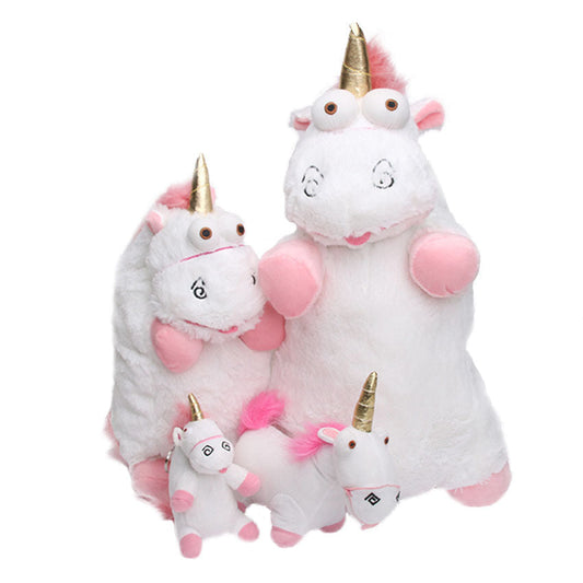 Peluche licorne Rigolote Blanche Rose & Corne Doré