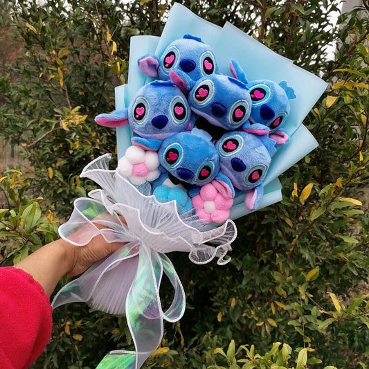 Bouquet de peluche Stitch bleu - Amour Éternel
