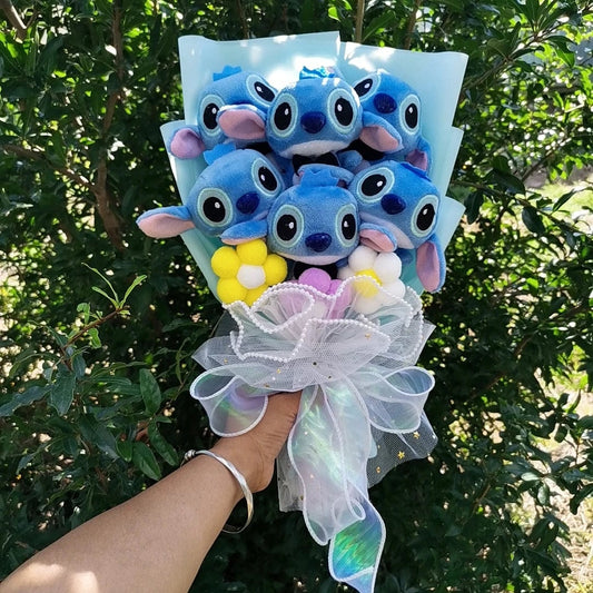 Bouquet de peluches Stitch bleu
