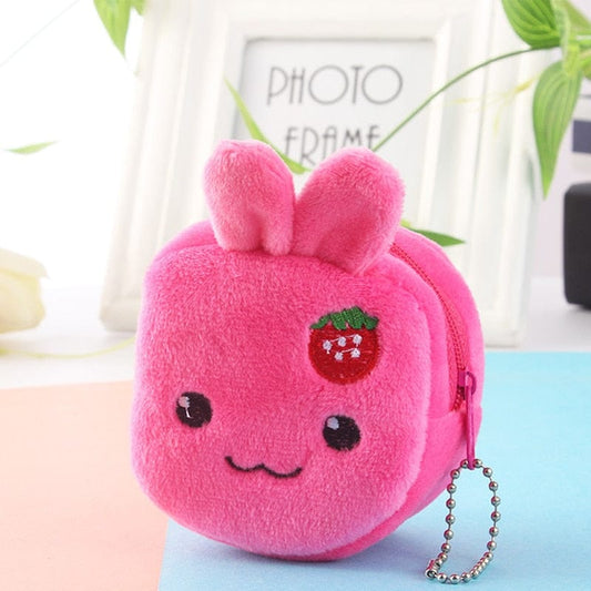 La fraise rose câlin - petit sac en peluche tendance