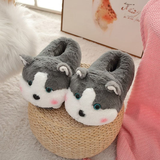 Le Compagnon de Marche Husky - Chausson en Peluche