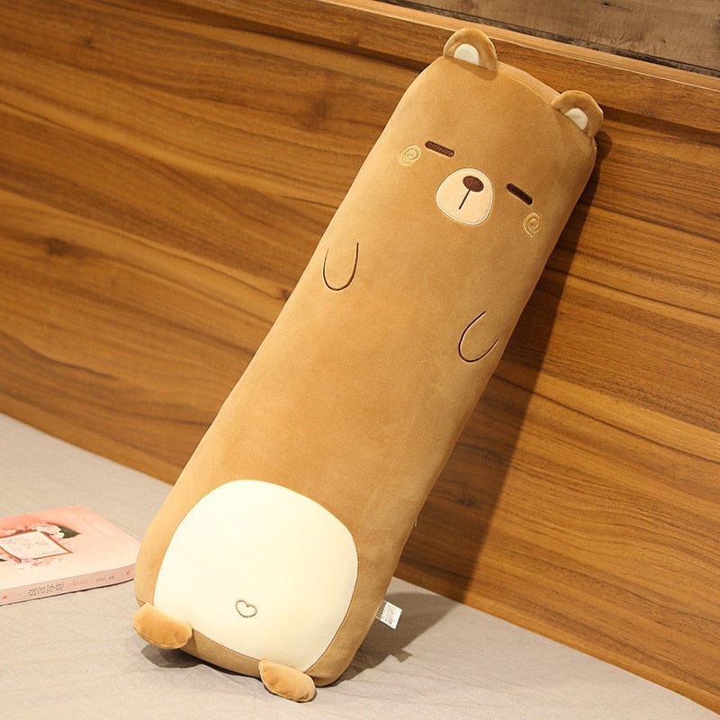 Super Ours en peluche géant brun endormi!