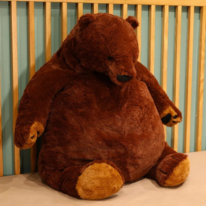 Ours en peluche géant marron et gourmand
