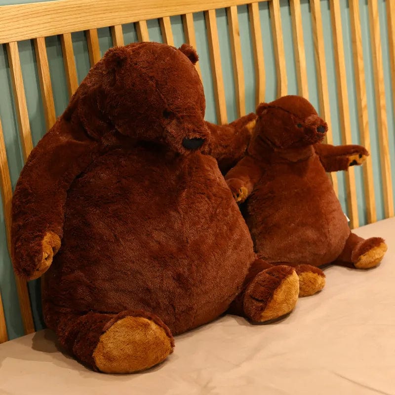 Ours en peluche géant marron et gourmand