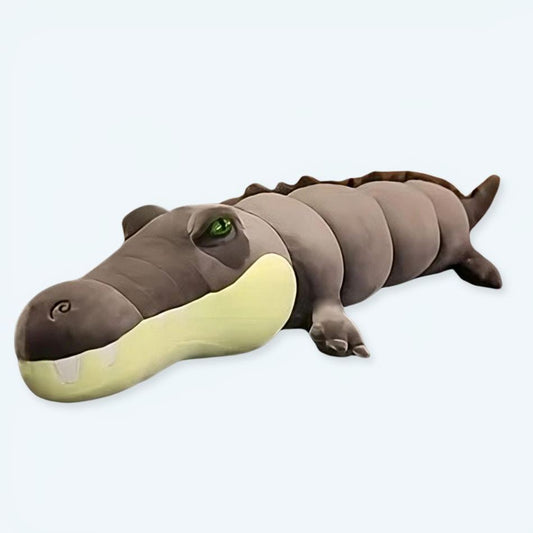 Peluche alligator géant gris doux pour enfant câlin de la jungle