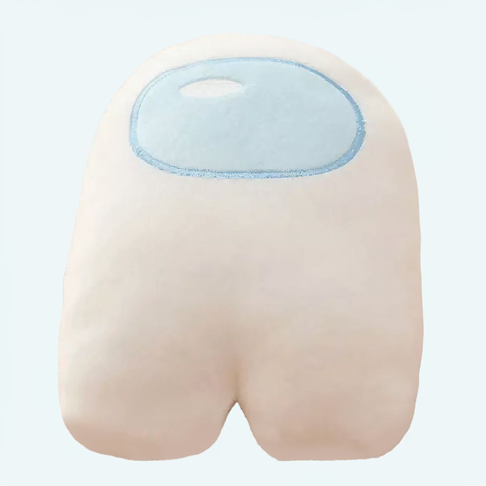 Peluche Among Us blanche spacieuse et douce pour enfant.