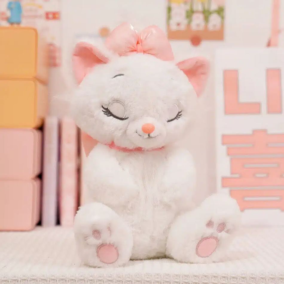Peluche Aristochats câline et douce en blanc ou noir.