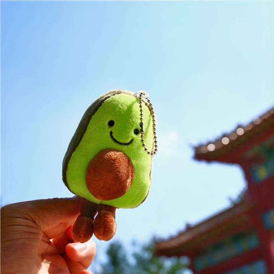 Peluche avocat vert porte-clés adorables