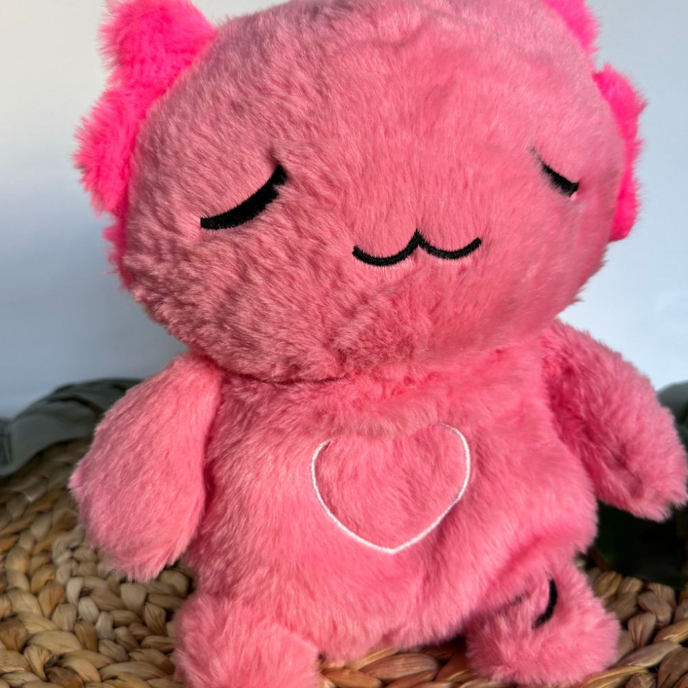 Peluche Axolotl Rose Doux Veilleuse Musicale Enfant