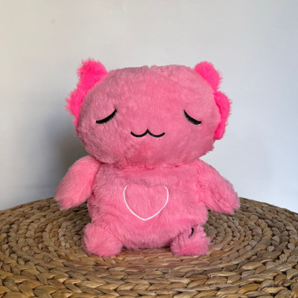Peluche Axolotl Rose Doux Veilleuse Musicale Enfant