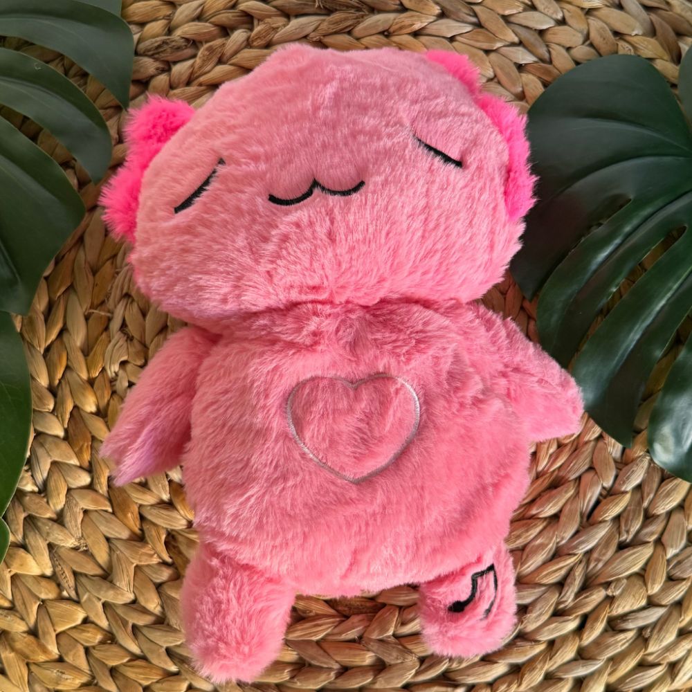 Peluche Axolotl Rose Doux Veilleuse Musicale Enfant