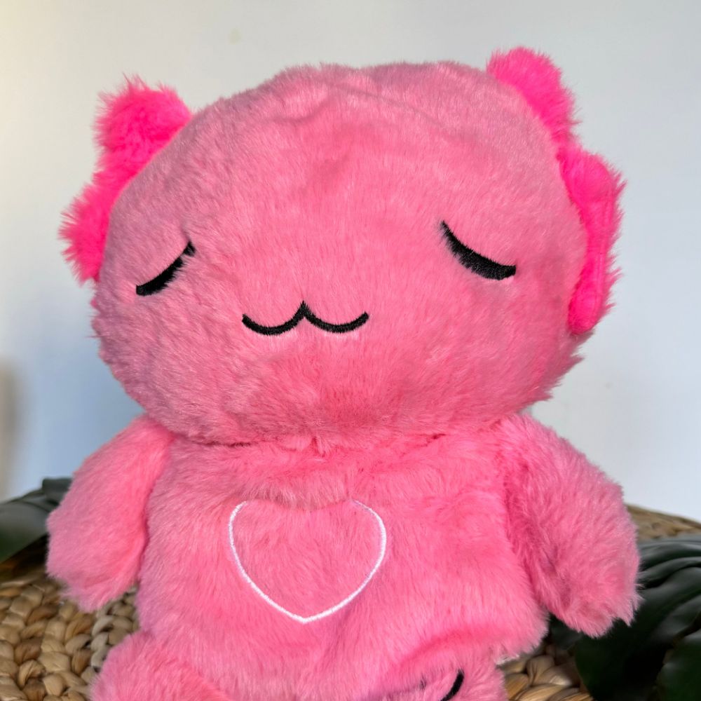Peluche Axolotl Rose Doux Veilleuse Musicale Enfant