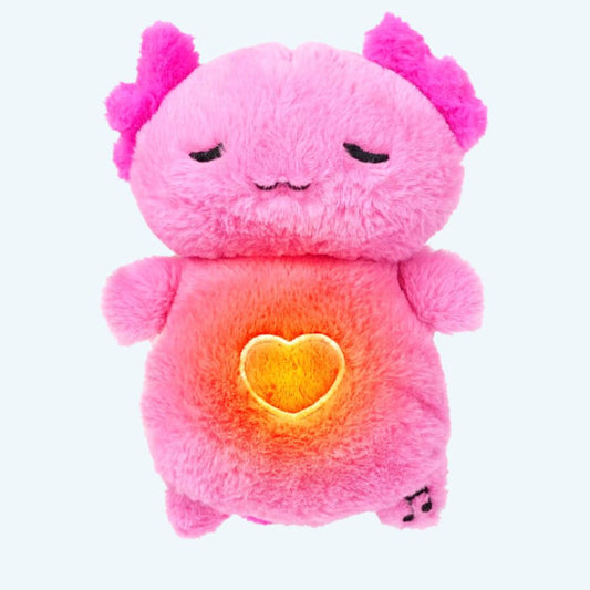 Peluche Axolotl Rose Doux Veilleuse Musicale Enfant
