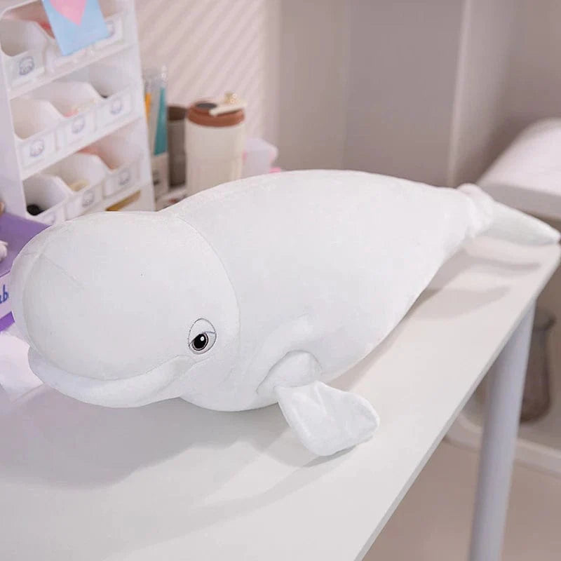 Baleine à bosse blanche en peluche