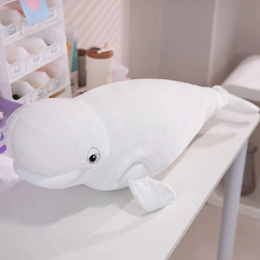 Baleine à bosse blanche en peluche