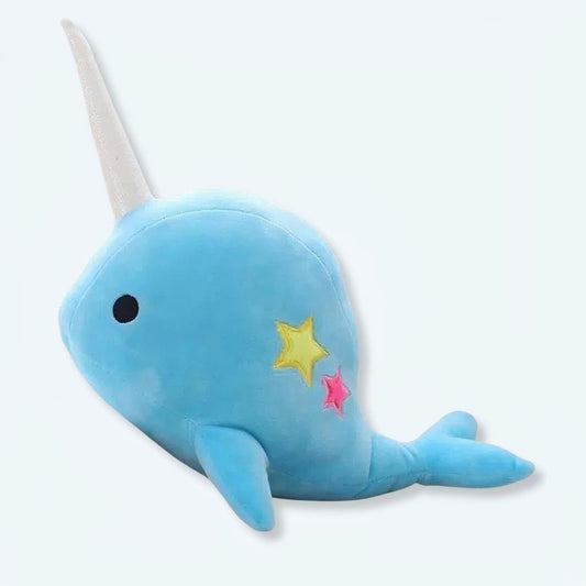 Peluche Baleine Licorne Bleue Douce pour Enfant Rêveur