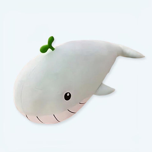 Peluche baleine vert pastel - Oreiller doux et câlin de l'océan