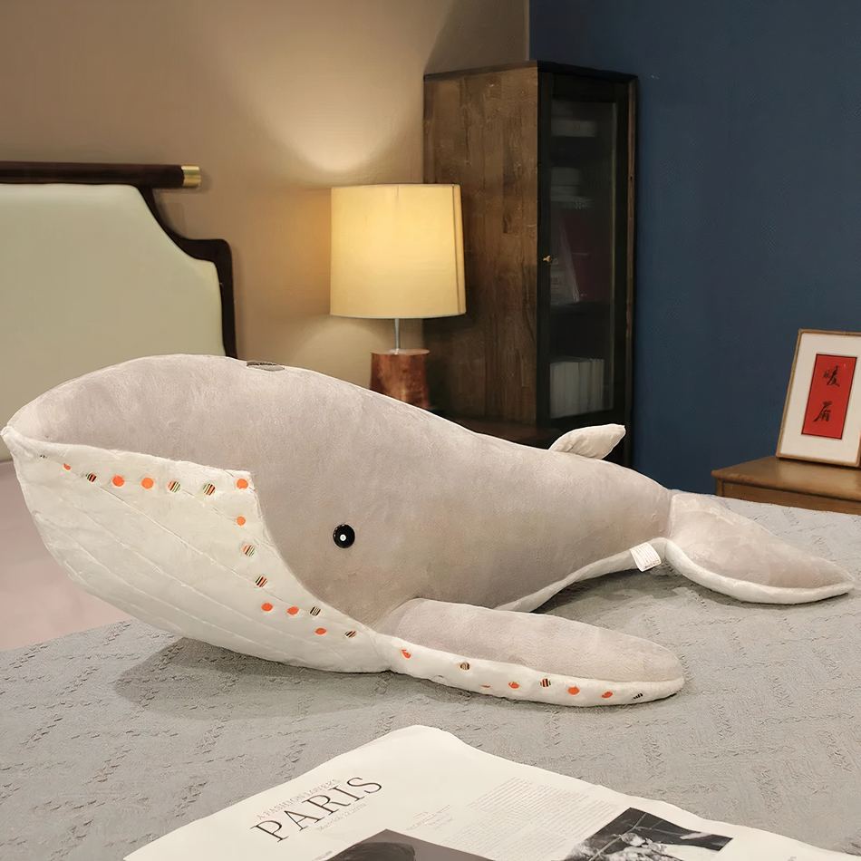 Peluche baleine XXL douce océan câlin enfant.