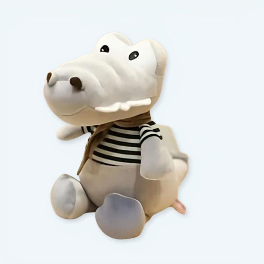 Peluche bébé crocodile grise adorable