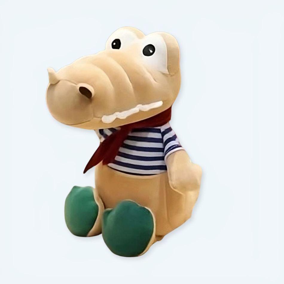 Peluche bébé croco marron