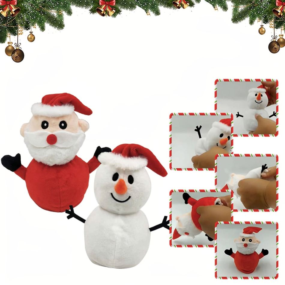 Peluche bonhomme de neige Noël réversible cosy
