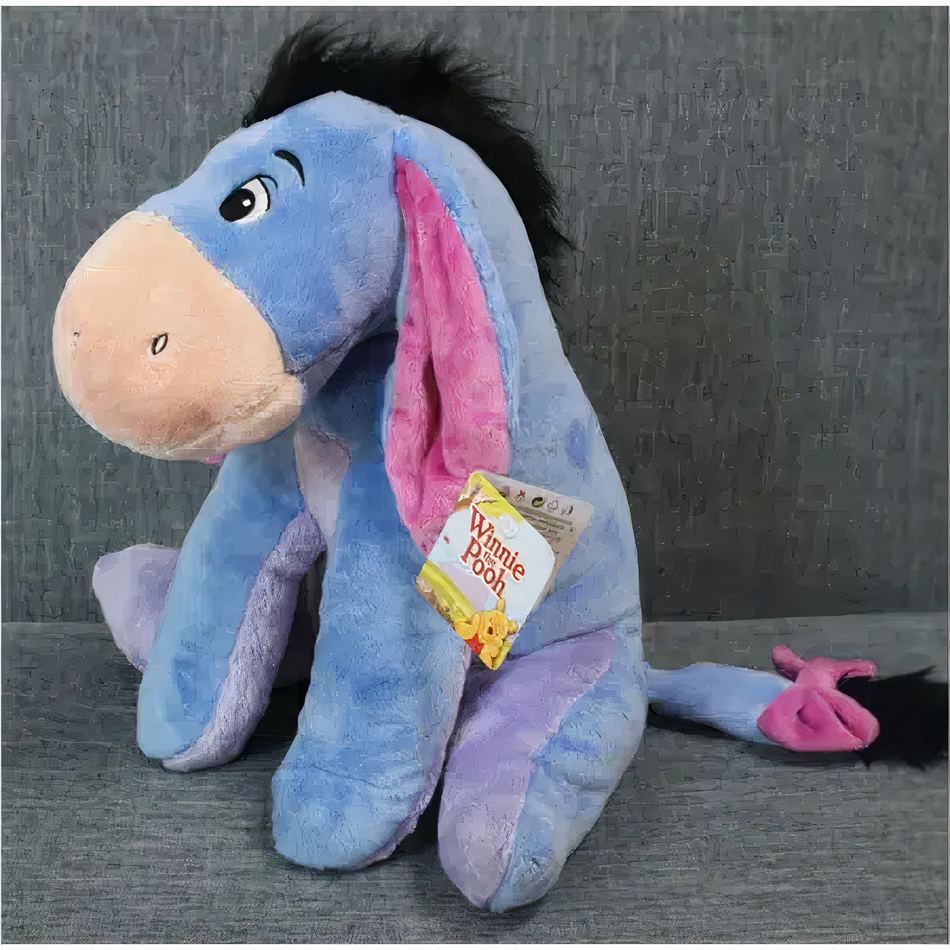 Peluche Bourriquet bleu géant, tout doux pour les câlins.