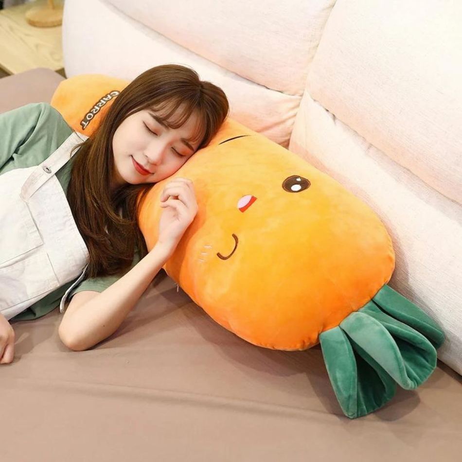 Peluche carotte géante câlin doux enfant