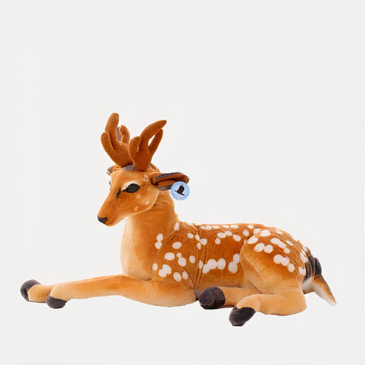 Peluche cerf géant doux pour enfant câlin hiver