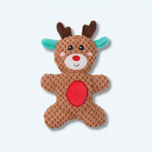 Peluche Cerf de Noël Pain d'Épice Douillet pour Déco Hivernale