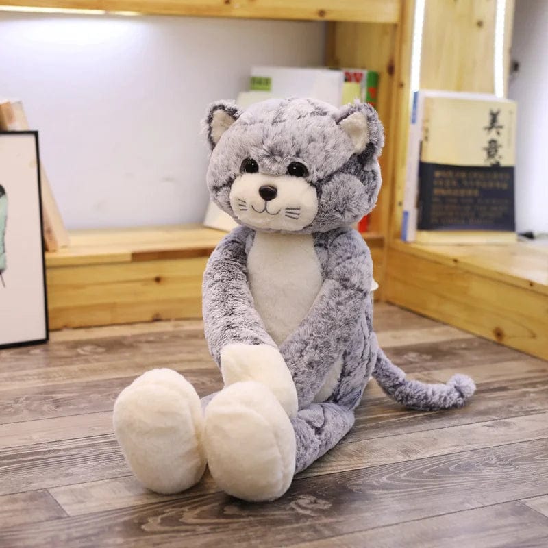 Peluche chat gris assis