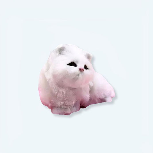Peluche chat blanc doux câlin Câlins et Froufrous