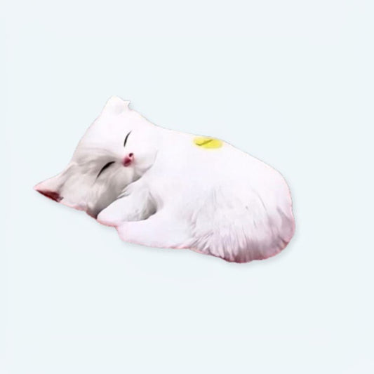 Peluche chat blanc doux câlin pour une chambre cosy