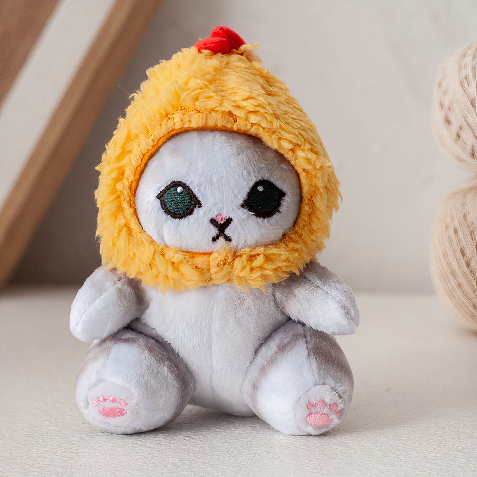Peluche chat jaune mignon doux câlin enfant