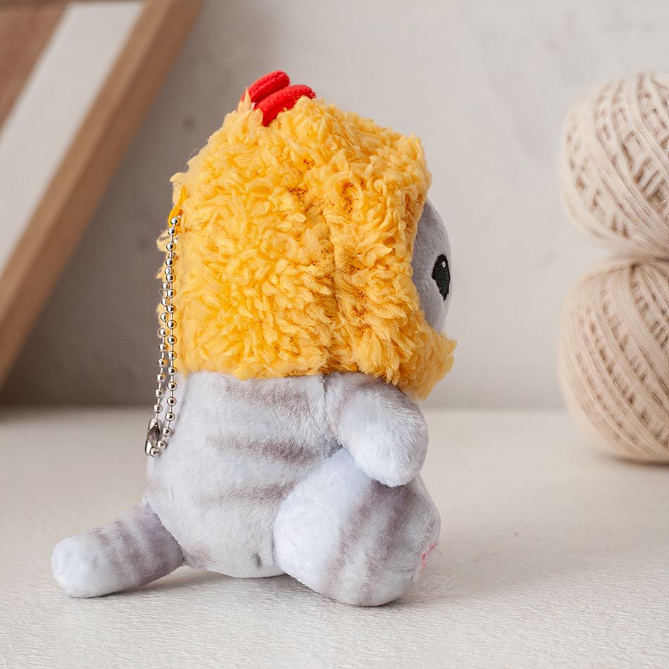 Peluche chat jaune mignon doux câlin enfant