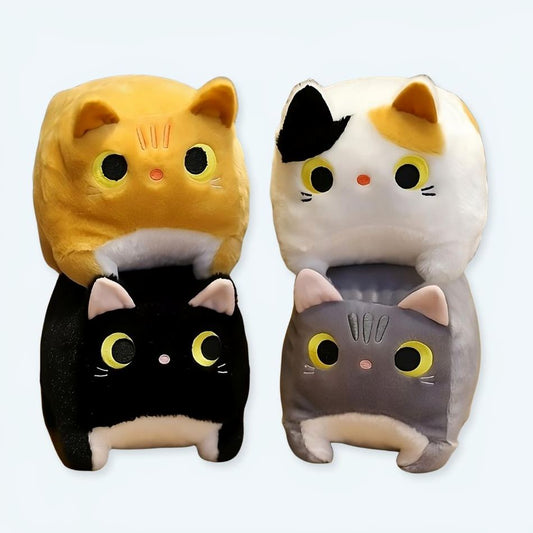 Peluche chat carré tout doux pour une ambiance cocooning univers maison
