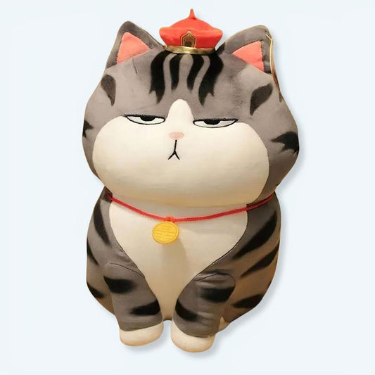 Peluche Chat Empereur Tigré Gris Doux et Câlin