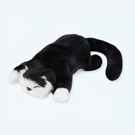 Peluche chat noir doux pour des nuits paisibles