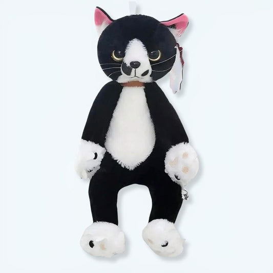 Peluche Chat Noir & Blanc Grincheux - Doux Câlin.