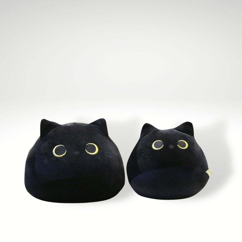 Peluche Chat Noir Rond et Doux