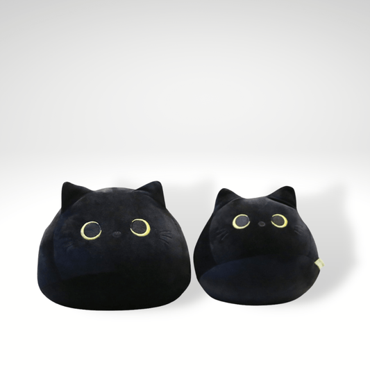Peluche Chat Noir Rond et Doux