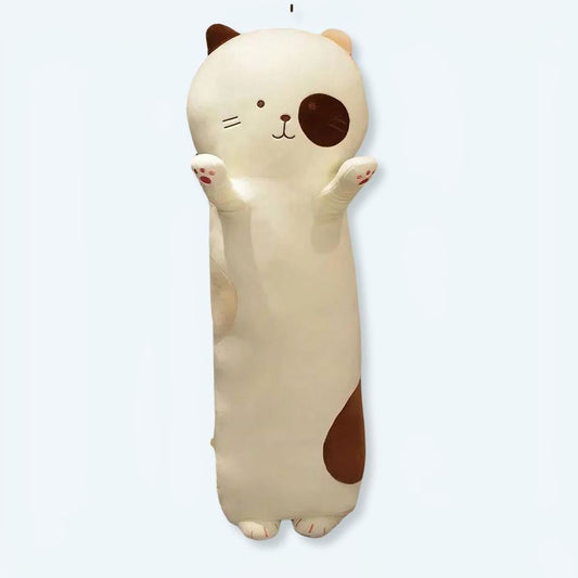 Peluche chat oreiller doux et mignon pour enfant câlin à la maison.