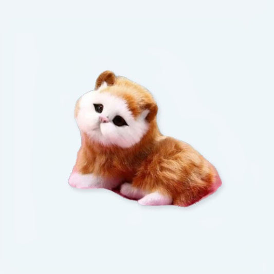 Peluche chat roux adorable pour chambre d'enfant